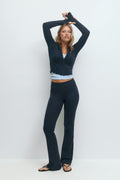 Soft flare trousers - Lt grey melange