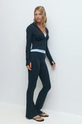 Soft flare trousers - Lt grey melange