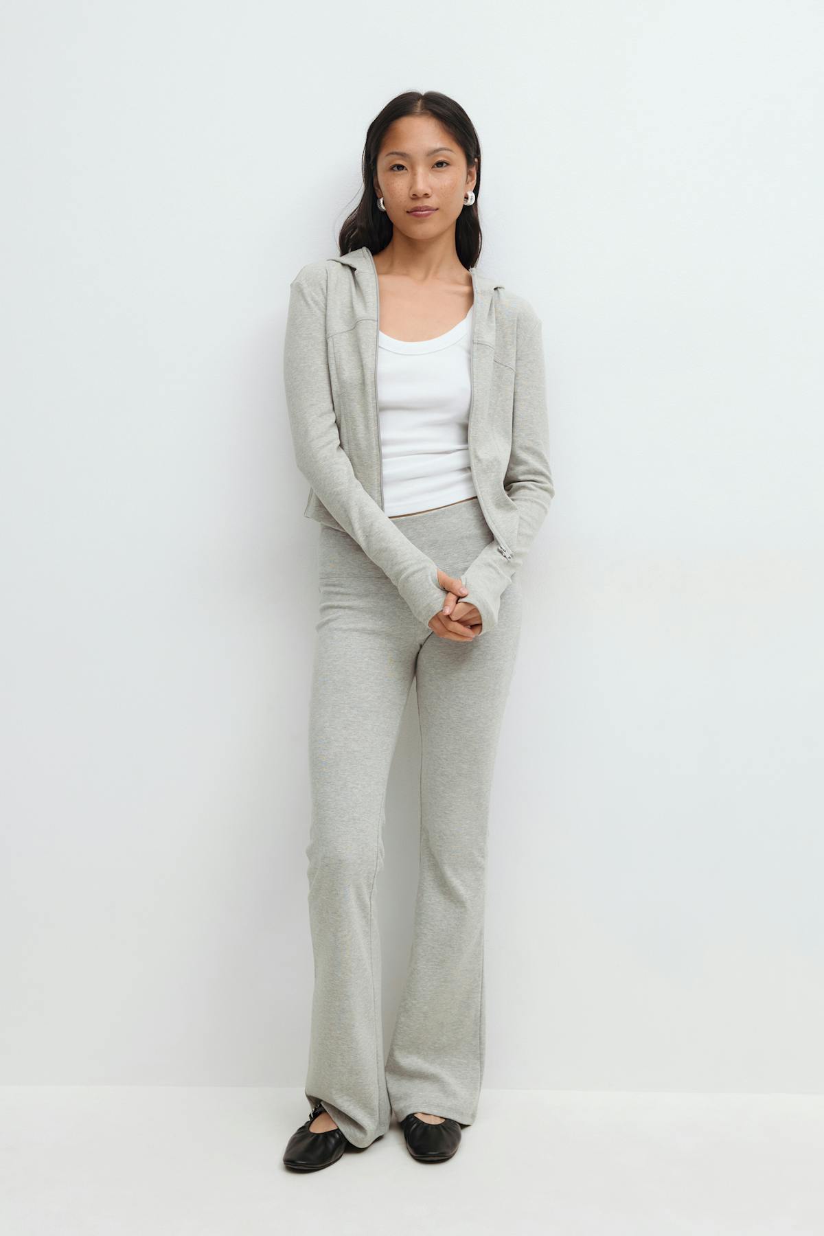 Soft flare trousers - Blanc cassé
