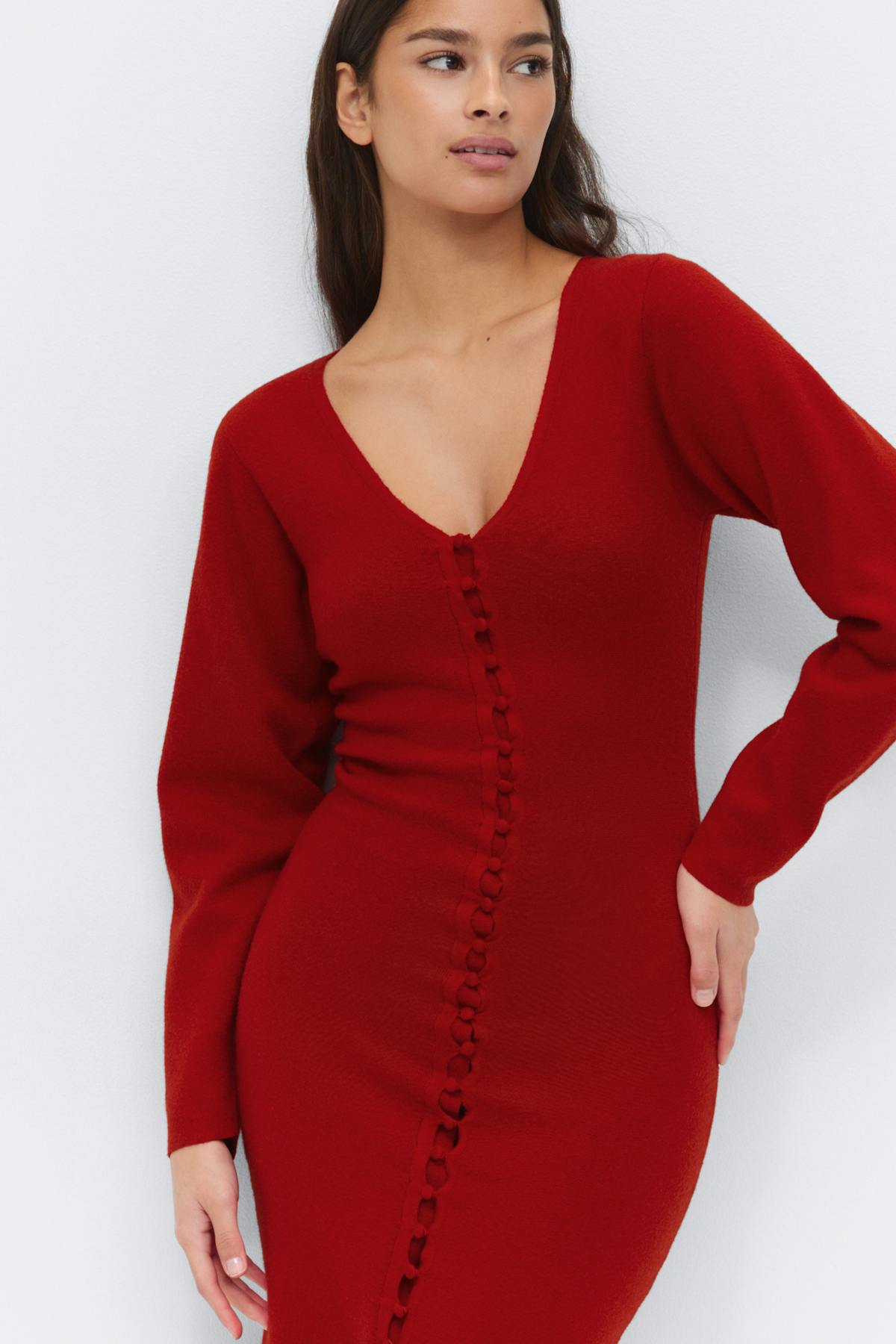 Shaped knitted dress - Noir