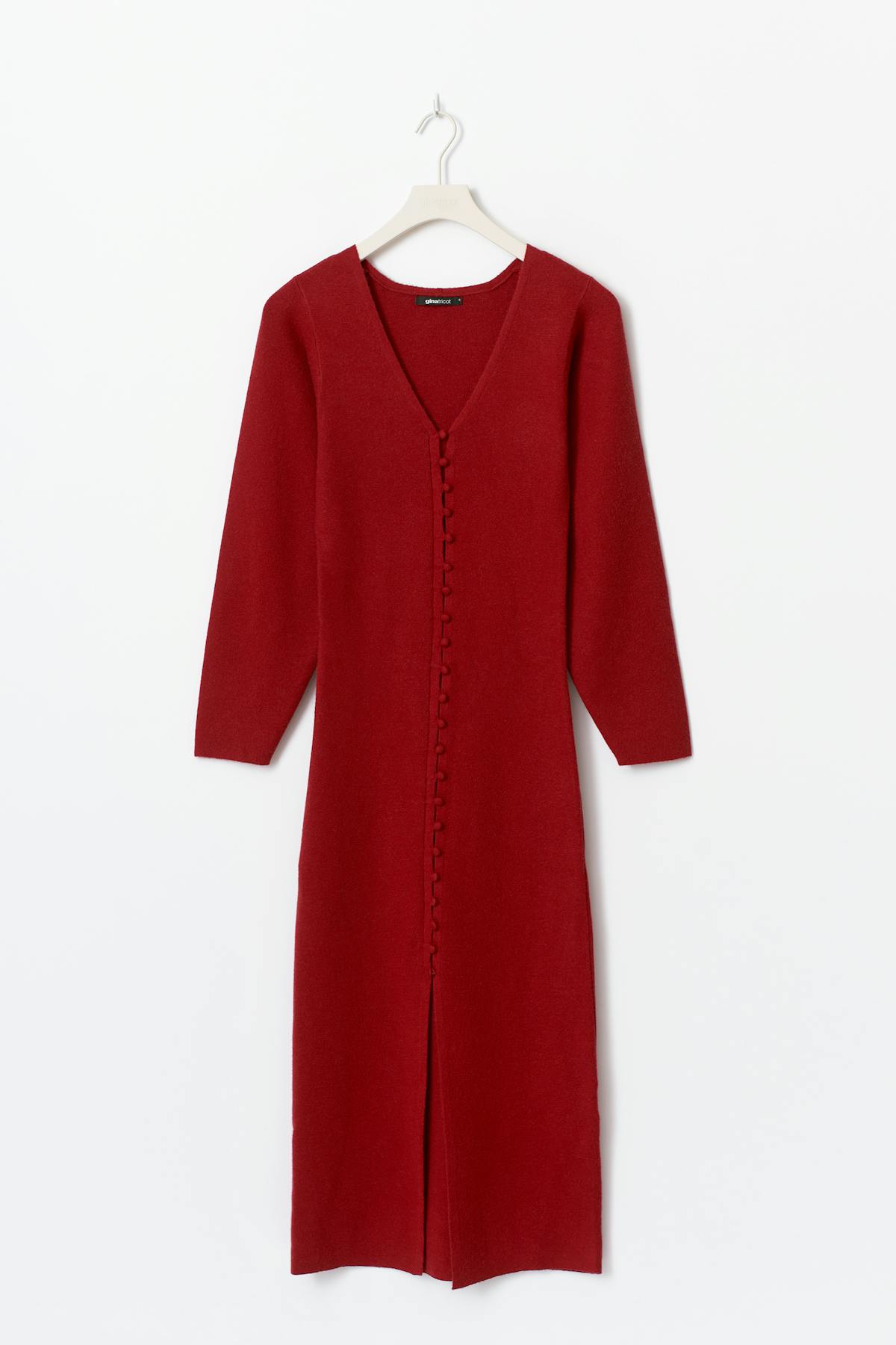 Shaped knitted dress - Haute red