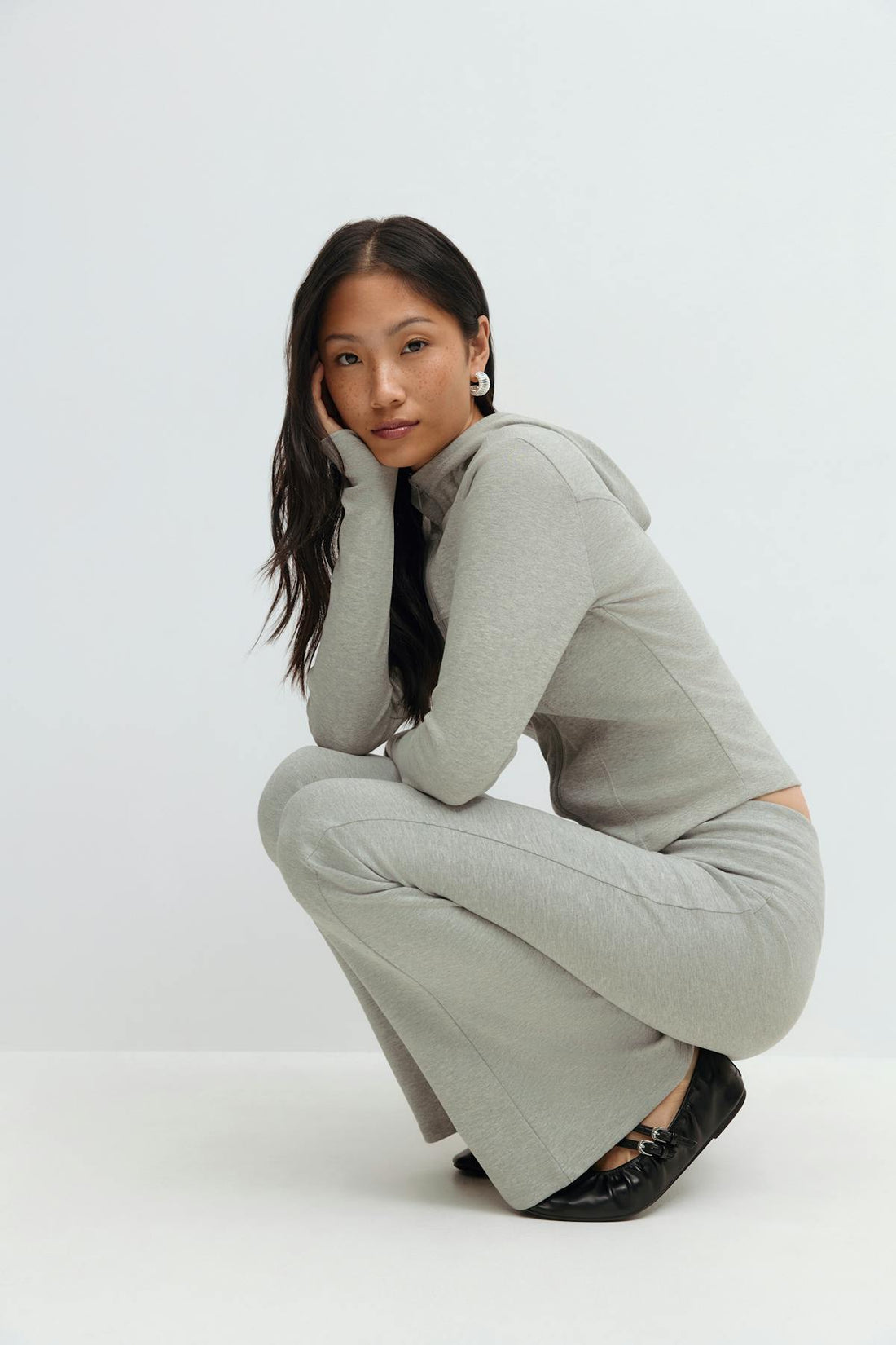 Zip hoodie jacket - Lt grey melange