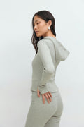 Zip hoodie jacket - Lt grey melange