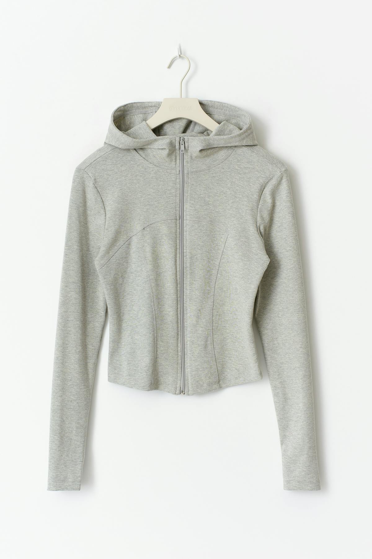 Zip hoodie jacket - Lt grey melange