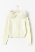 14+ fur hoodie - Blanc