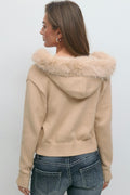 14+ fur hoodie - Beige