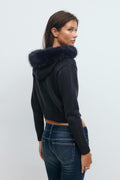 14+ fur hoodie - Blanc