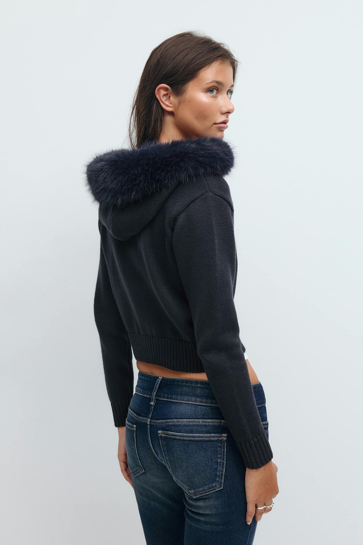 14+ fur hoodie - Blanc