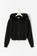 14+ fur hoodie - Noir