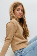 Y fur hoodie - Beige