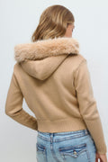 Y fur hoodie - Beige