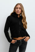 Y fur hoodie - Noir