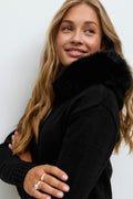 Y fur hoodie - Noir