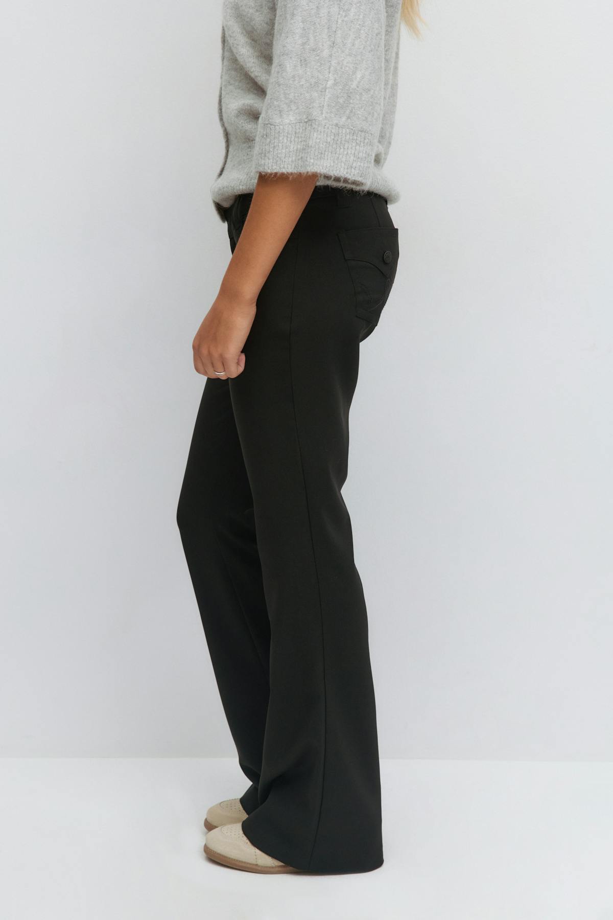 14+ low bootcut trousers - Noir