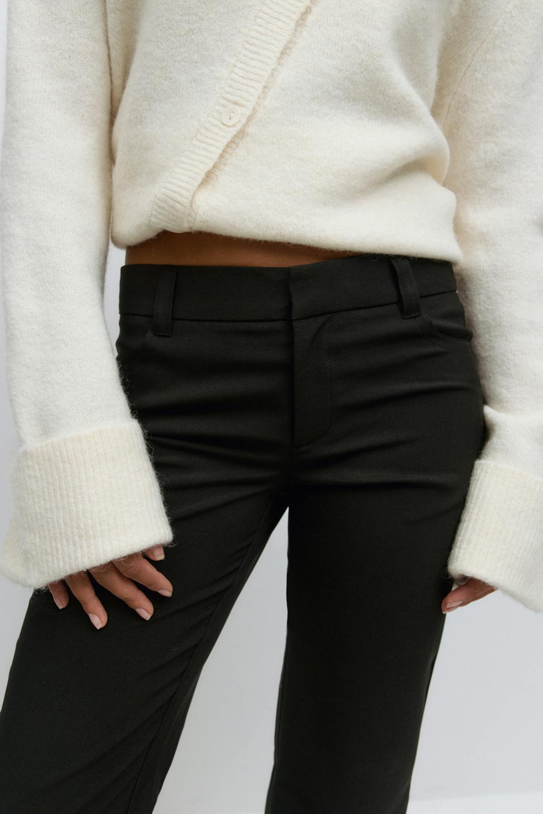 Y low bootcut trousers - Noir