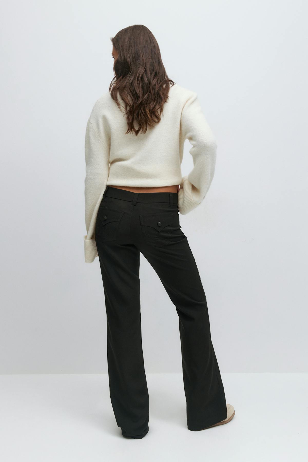 Y low bootcut trousers - Noir