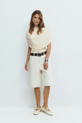 Cape ruched top - Gardenia