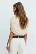 Cape ruched top - Gardenia