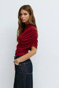 Cape ruched top - Noir