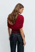 Cape ruched top - Noir
