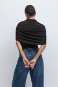 Cape ruched top - Noir