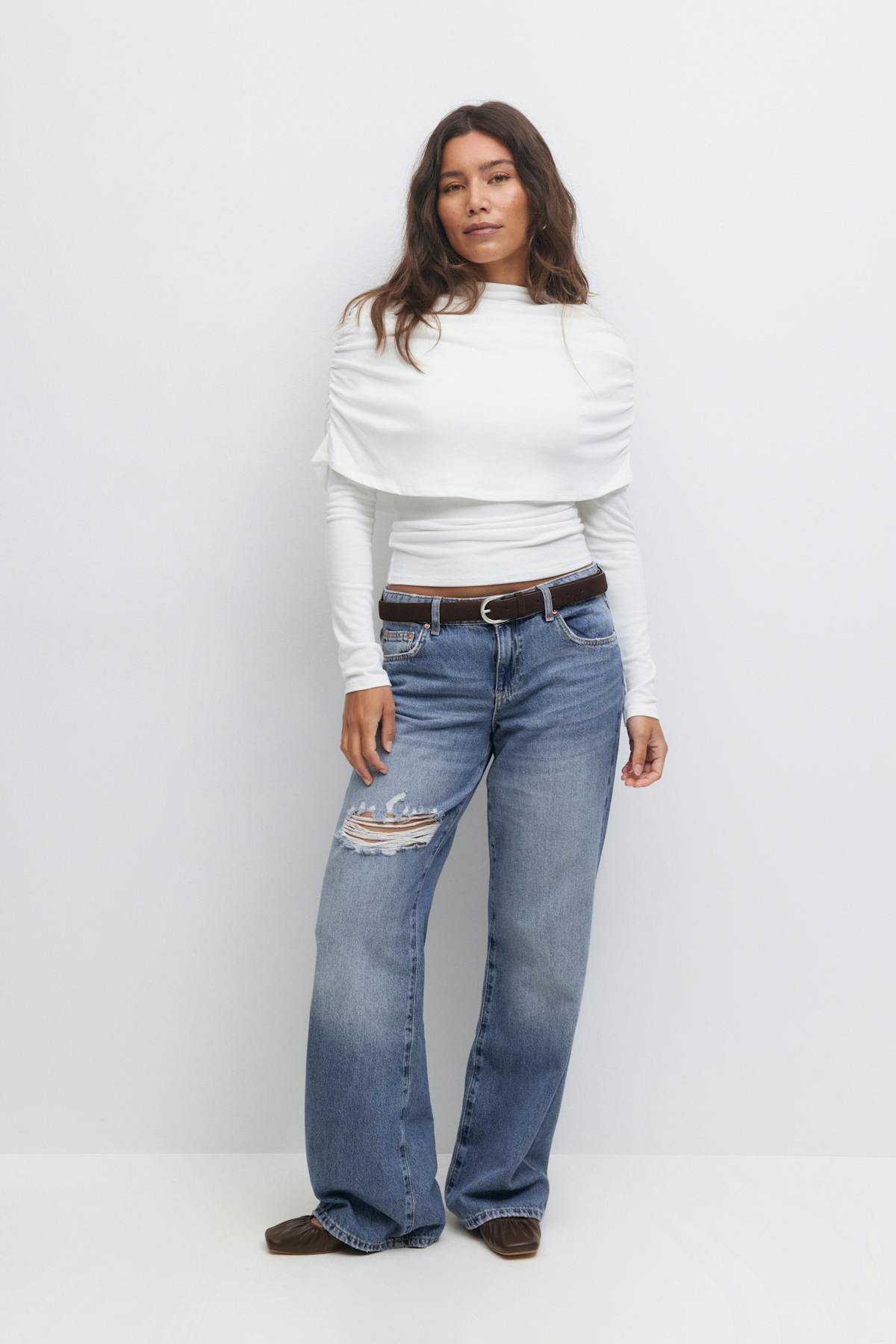 High and wide jeans - Mid blue