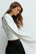 Soft touch wide sleeve top - Almond oil