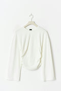 Soft touch wide sleeve top - Blanc cassé