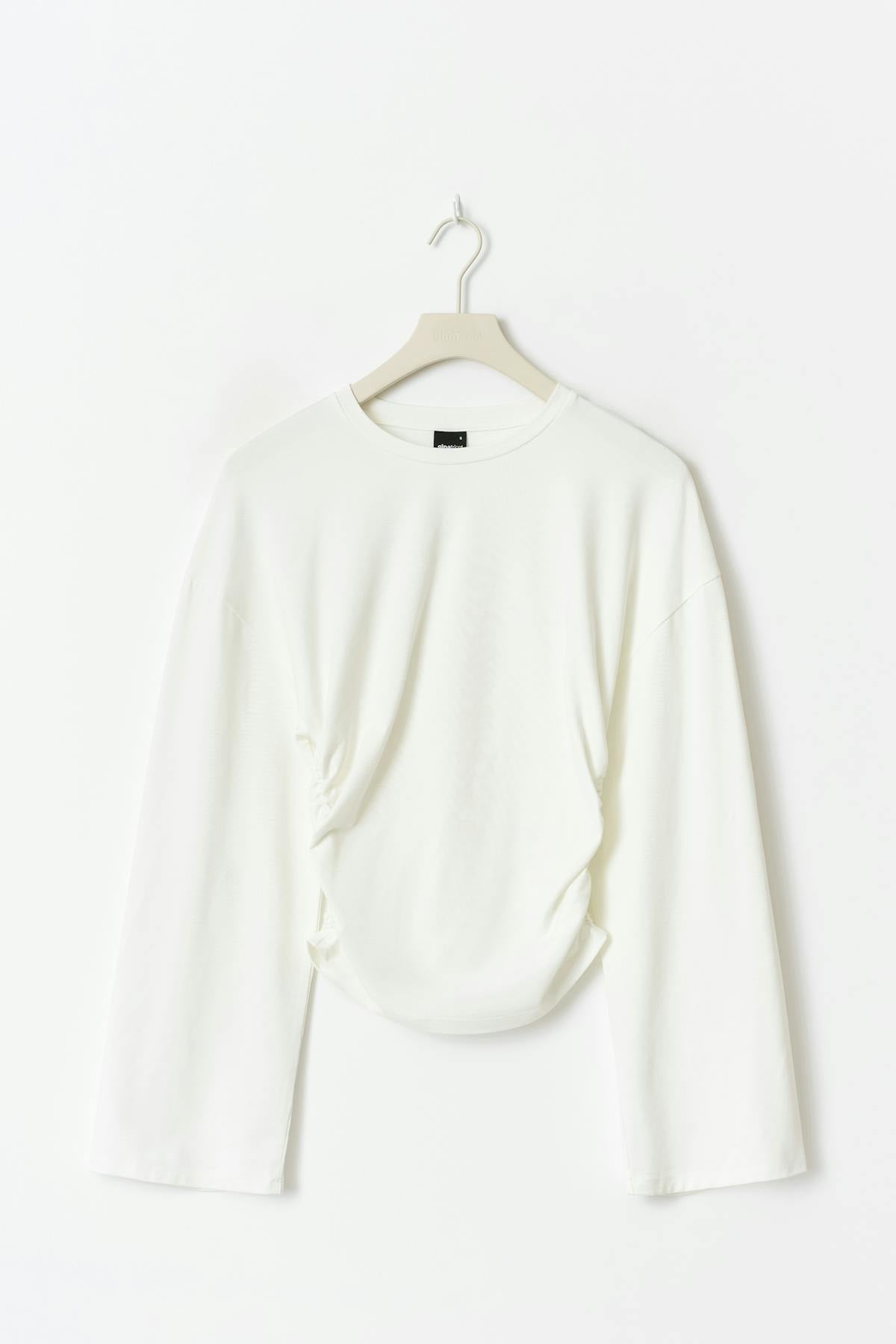 Soft touch wide sleeve top - Blanc cassé