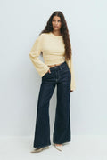 Soft touch wide sleeve top - Almond oil