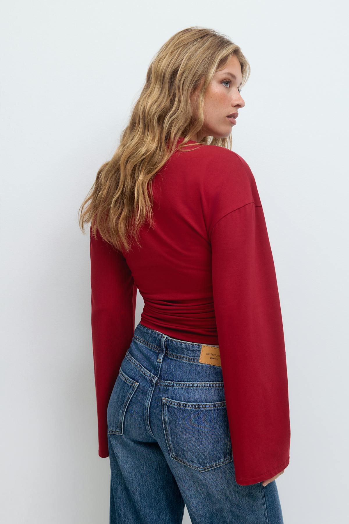 Soft touch wide sleeve top - Noir