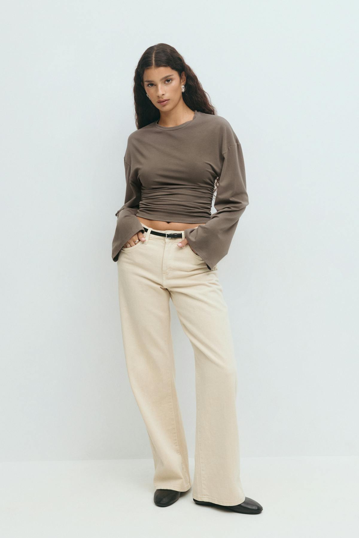 Soft touch wide sleeve top - Falcon