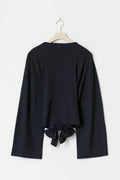 Tie back wide sleeve top - Noir