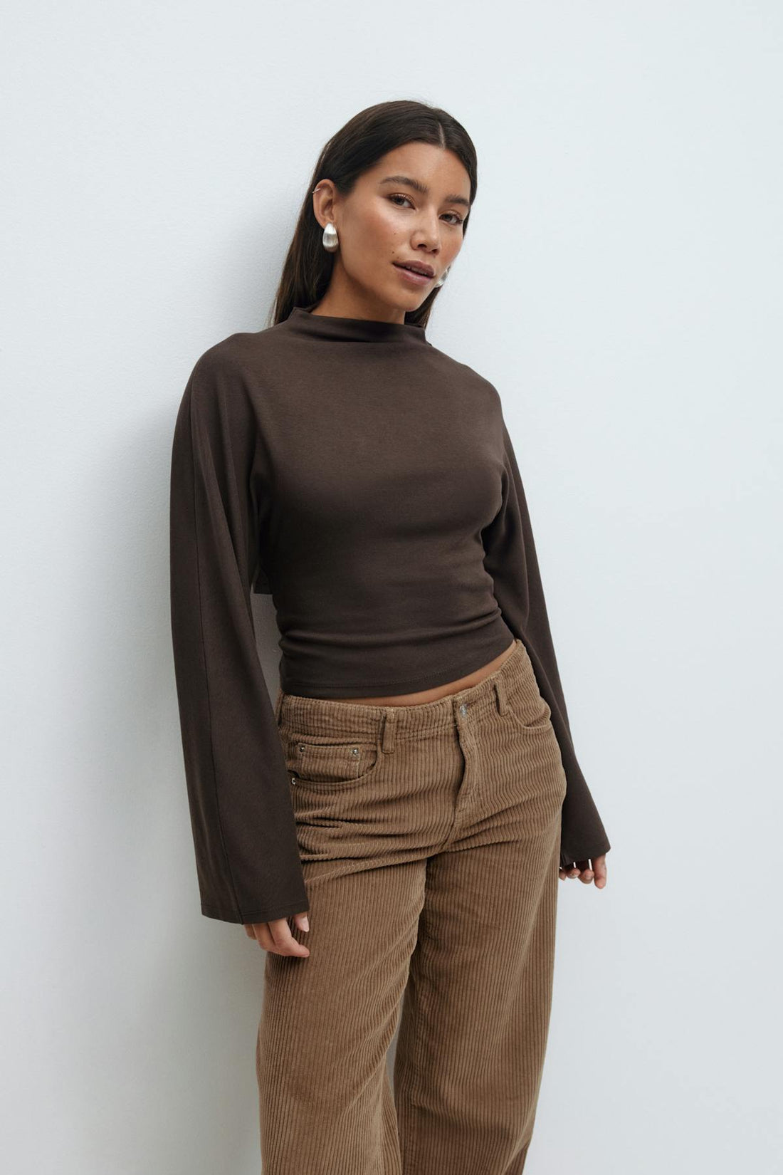 Tie back wide sleeve top - Java