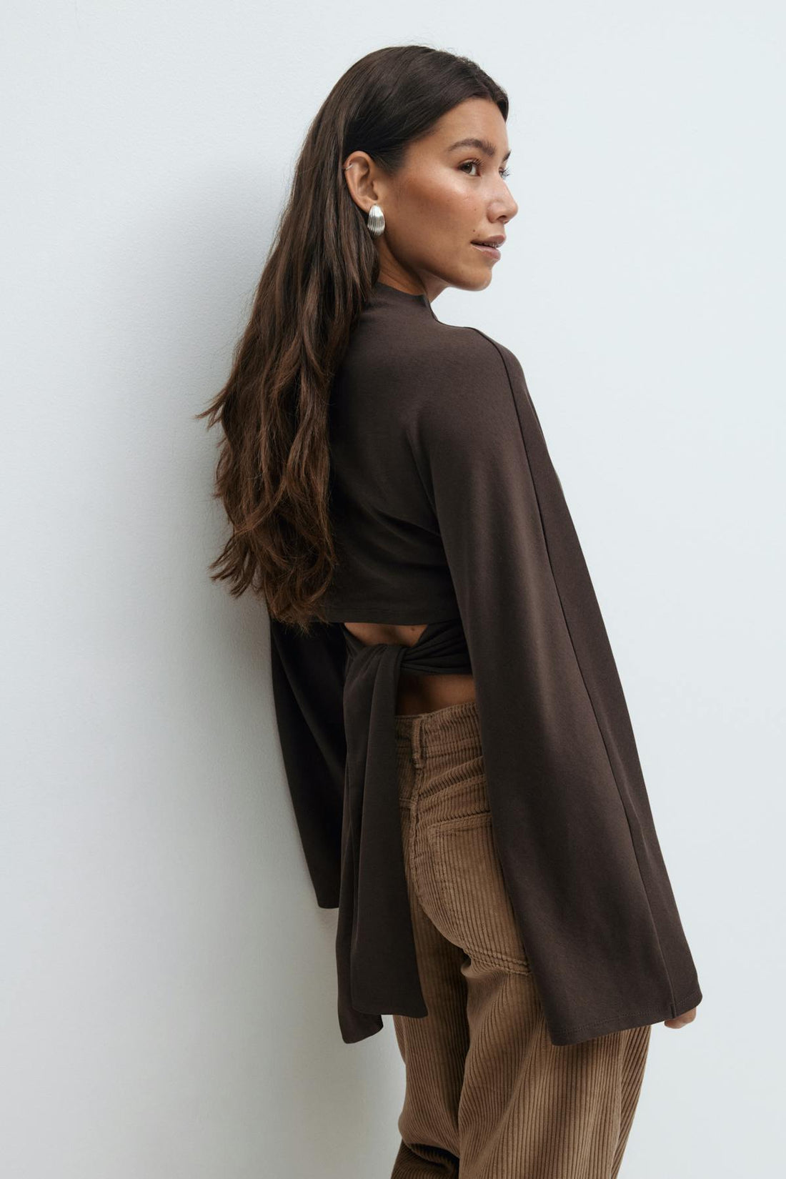 Tie back wide sleeve top - Java