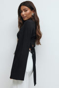 Tie back wide sleeve top - Blanc cassé