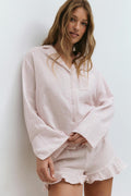 Gauze homewear shirt - Pink heart aop