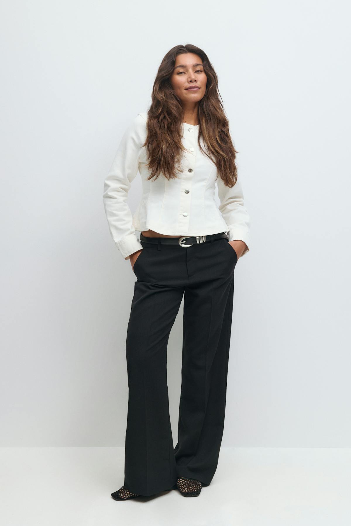Peplum denim jacket - Rinse