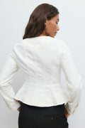 Peplum denim jacket - Rinse