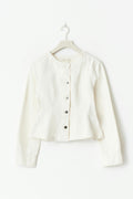 Peplum denim jacket - Blanc cassé