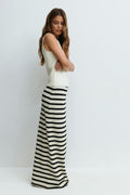 Stripe maxi skirt - Black stripe