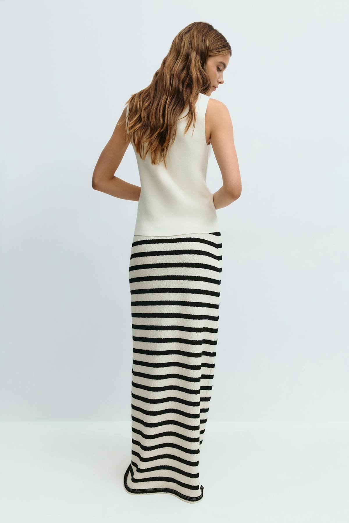Stripe maxi skirt - Black stripe
