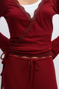 Soft wrap cardigan - Bordeaux