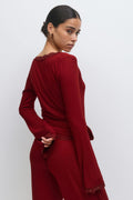 Soft wrap cardigan - Bordeaux