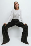 High and wide jeans - Mid blue