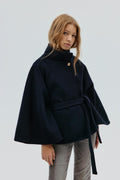Y belted cape - Blanc cassé