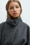 Y belted cape - Navy blazer