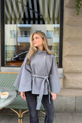 Y belted cape - Gris