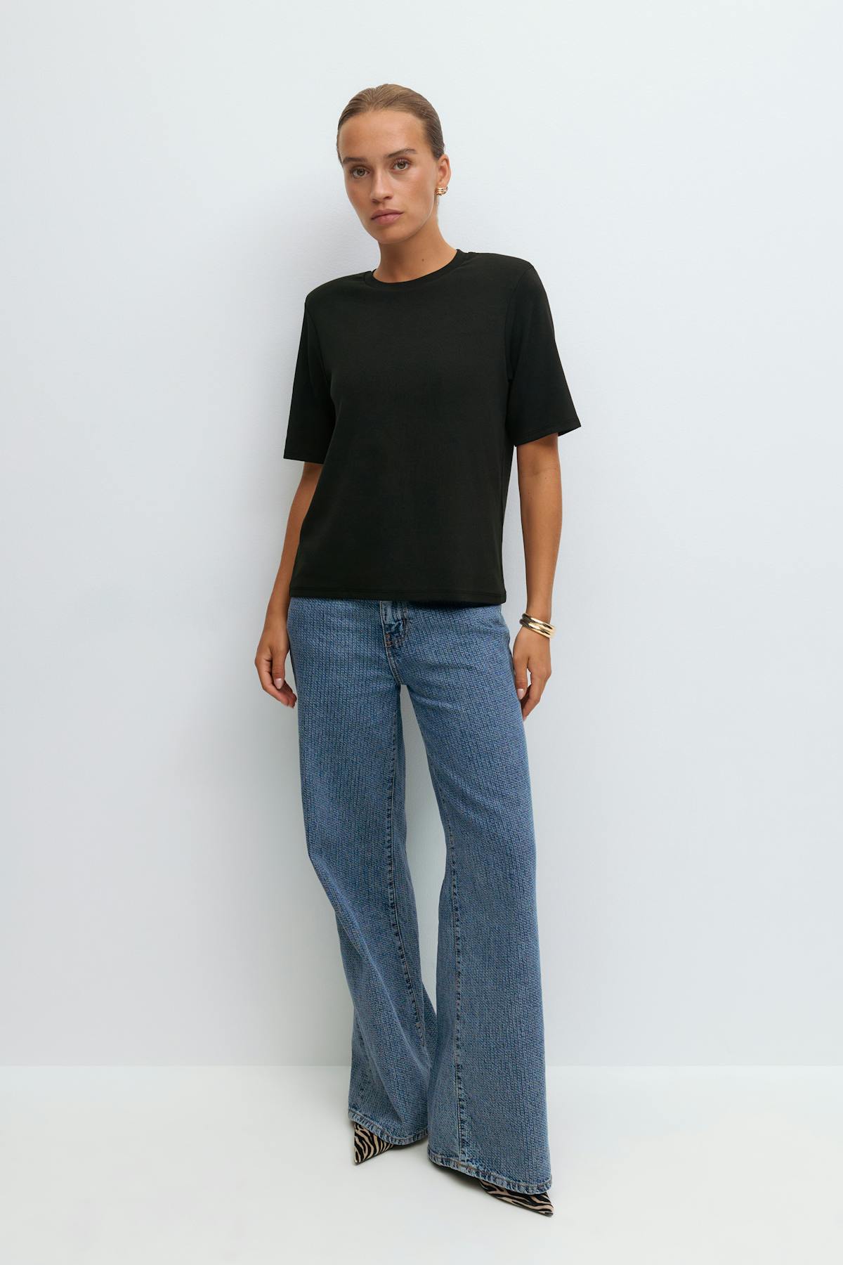 Shoulder pads tee - Noir