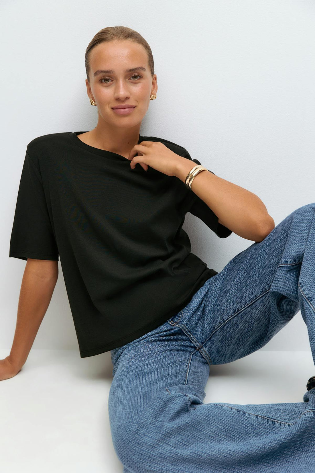 Shoulder pads tee - Noir
